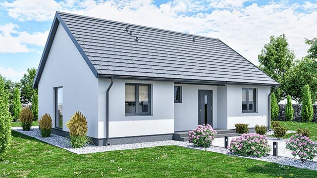 DOM JEDNORODZINNY "KOMFORT 2"<br><span style="font-size: 16px">78m<sup>2</sup> | Parterowy</span>